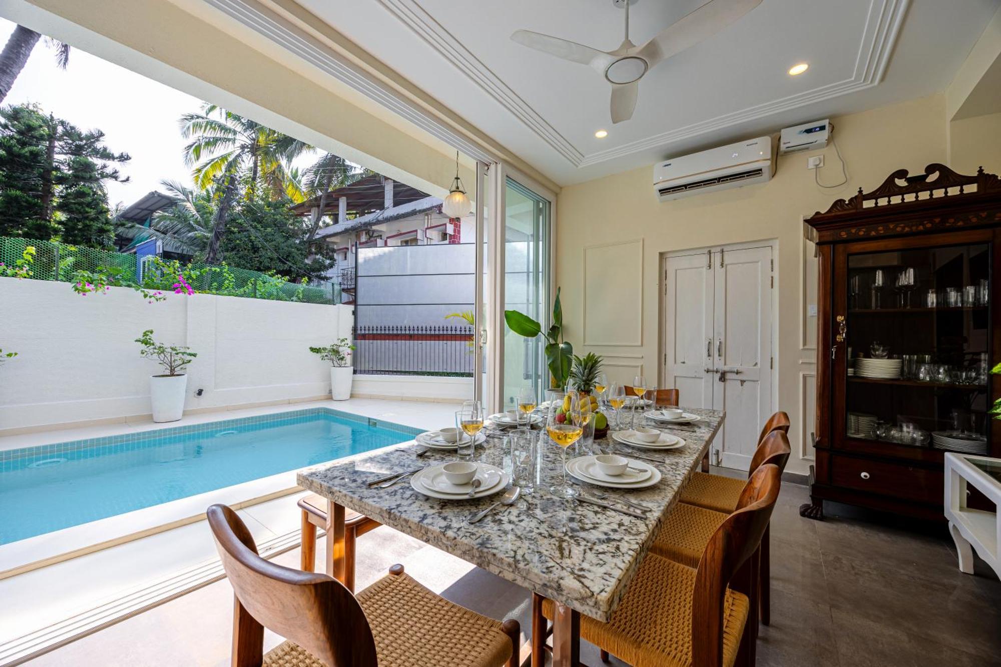 Elivaas 4 Bhk Villa Near Beach With Private Pool & Bar - Casa Boa Vida 坎多林 外观 照片