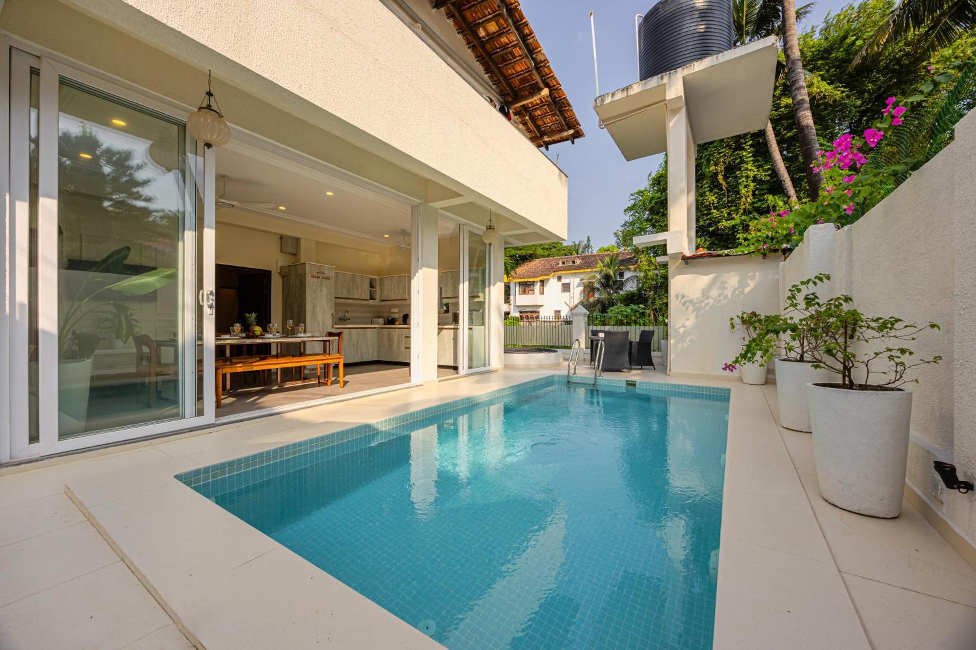 Elivaas 4 Bhk Villa Near Beach With Private Pool & Bar - Casa Boa Vida 坎多林 外观 照片