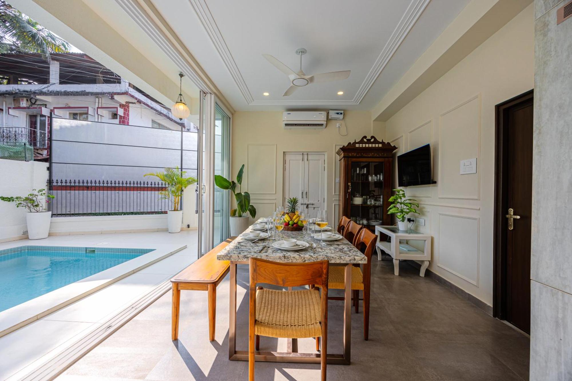 Elivaas 4 Bhk Villa Near Beach With Private Pool & Bar - Casa Boa Vida 坎多林 外观 照片