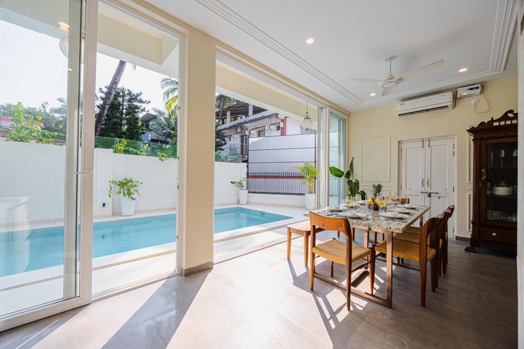 Elivaas 4 Bhk Villa Near Beach With Private Pool & Bar - Casa Boa Vida 坎多林 外观 照片