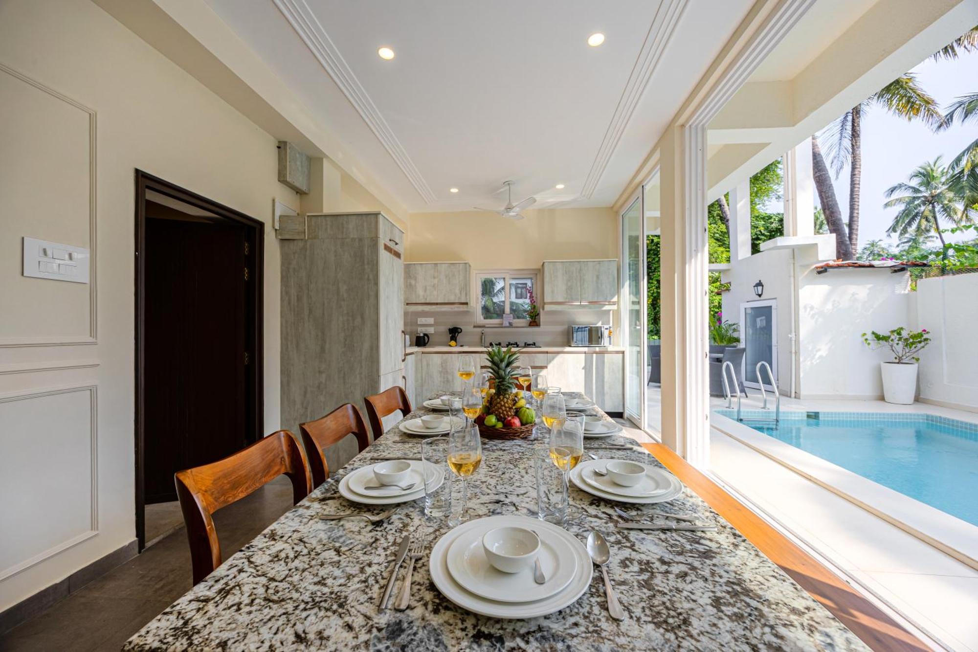 Elivaas 4 Bhk Villa Near Beach With Private Pool & Bar - Casa Boa Vida 坎多林 外观 照片